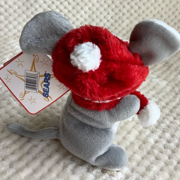 SEARS 2001 Exclusive Plush Wishkers Mouse Red Hat Scarf Stuffed Animal With Tags - Picture 4 of 14